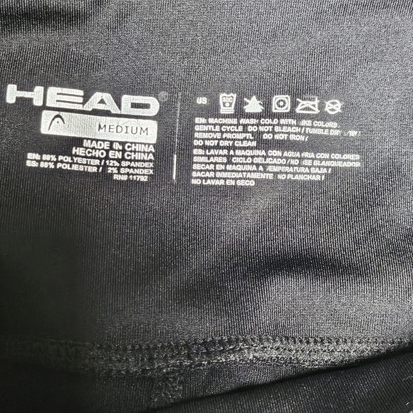 Head Cut Out Ankle Athletic Leggings Black 88% Polyester 12% Spandex Size M - Picture 4 of 4